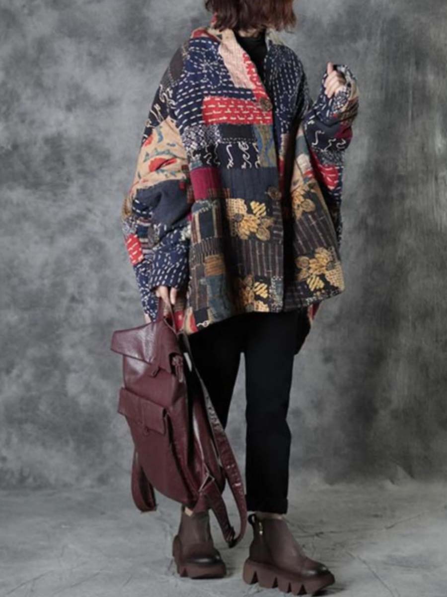 Übergröße - Warmer einreihiger Mantel mit Tasche für Damen