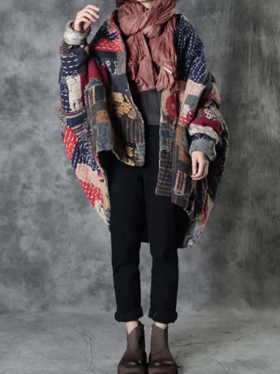 Übergröße - Warmer einreihiger Mantel mit Tasche für Damen
