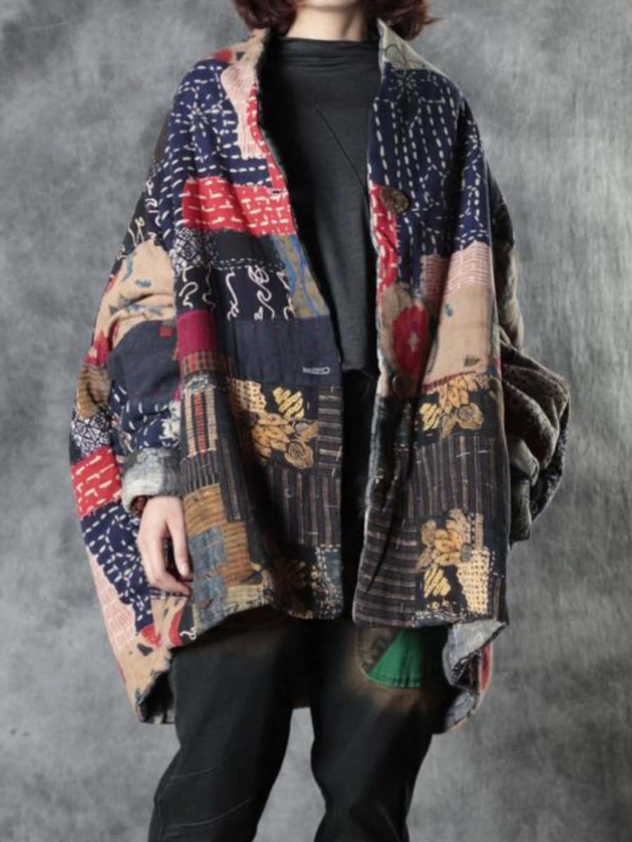 Übergröße - Warmer einreihiger Mantel mit Tasche für Damen