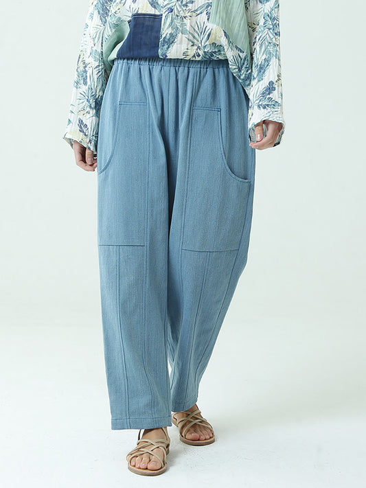 Plus Size elastische Taille Damen Casual Frühling lose Hose