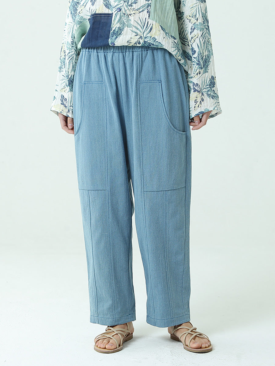 Plus Size elastische Taille Damen Casual Frühling lose Hose