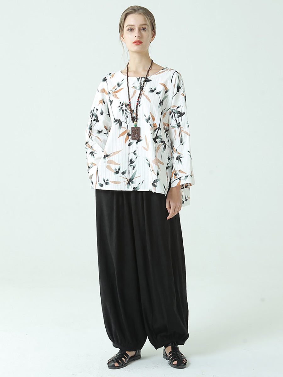 Plus Size Langarm T-Shirt mit Rundhalsausschnitt und Schlitz