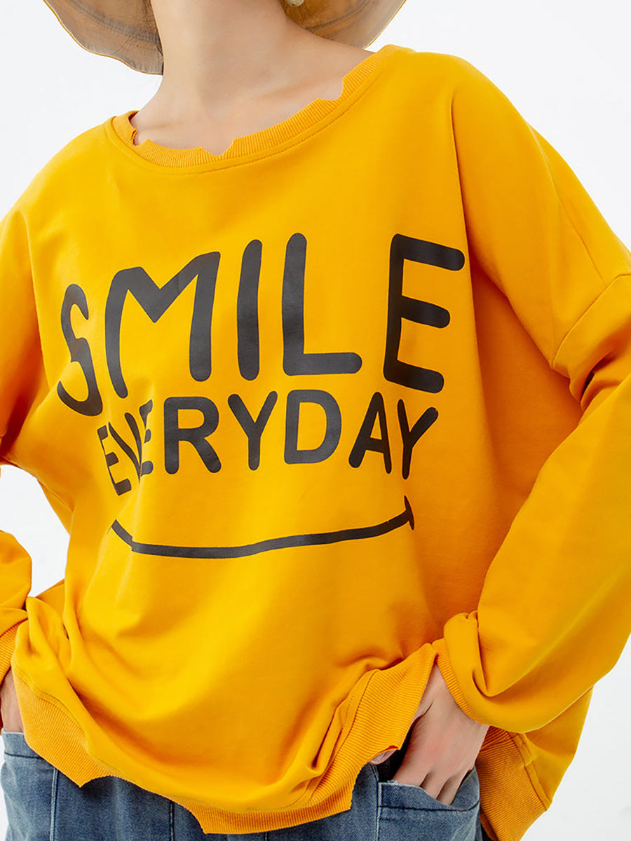Handgefertigtes bedrucktes Sweatshirt aus 100 % Baumwolle in Übergröße