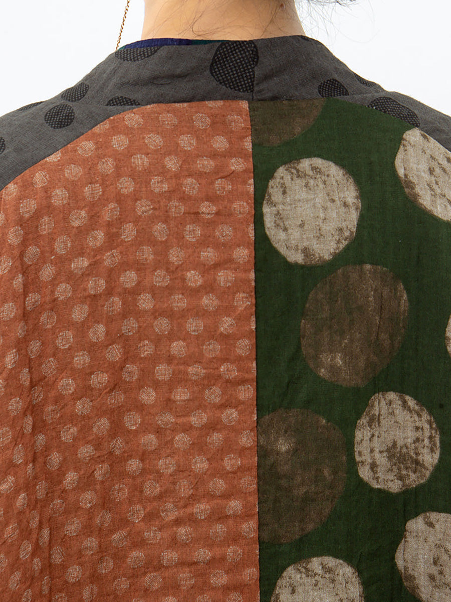 Übergröße Retro-Baumwollmantel mit unregelmäßigem geometrischem Muster