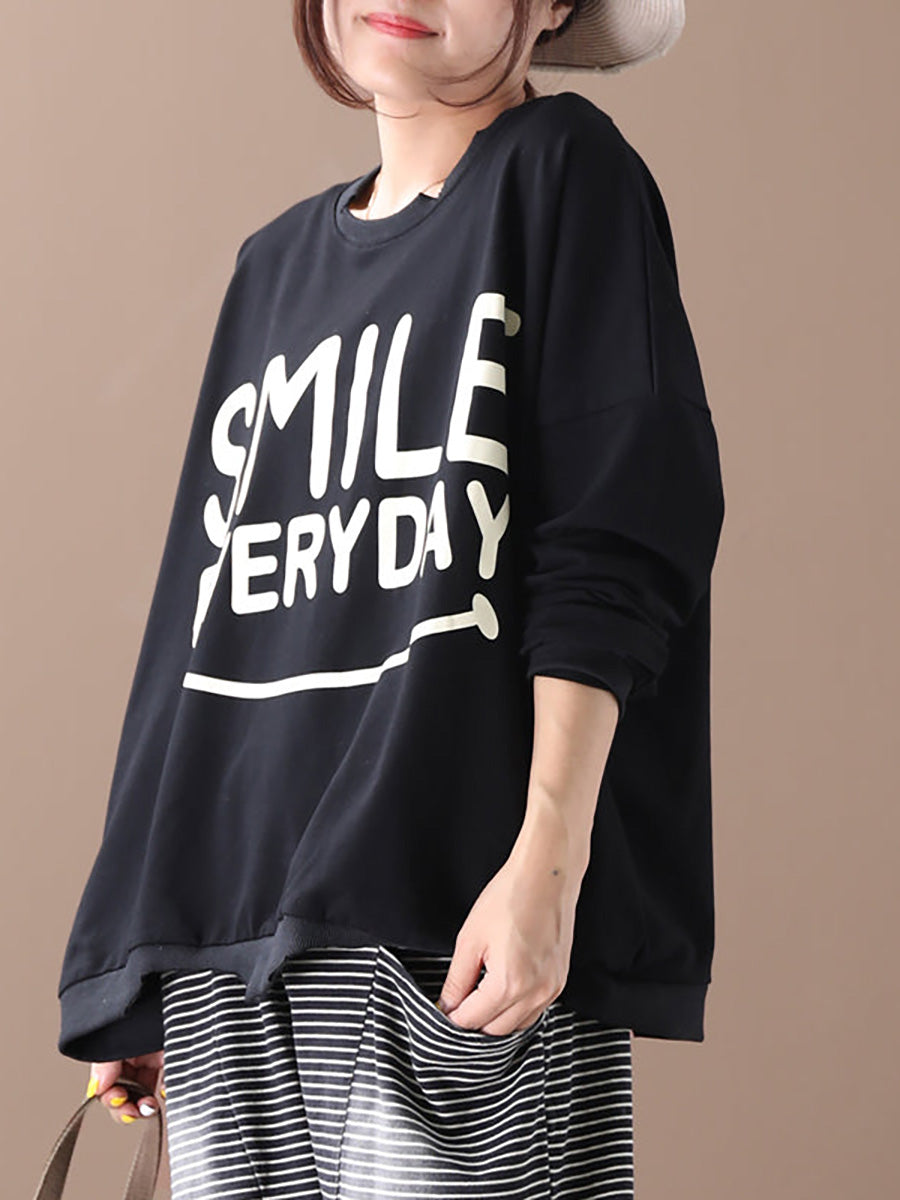 Handgefertigtes bedrucktes Sweatshirt aus 100 % Baumwolle in Übergröße