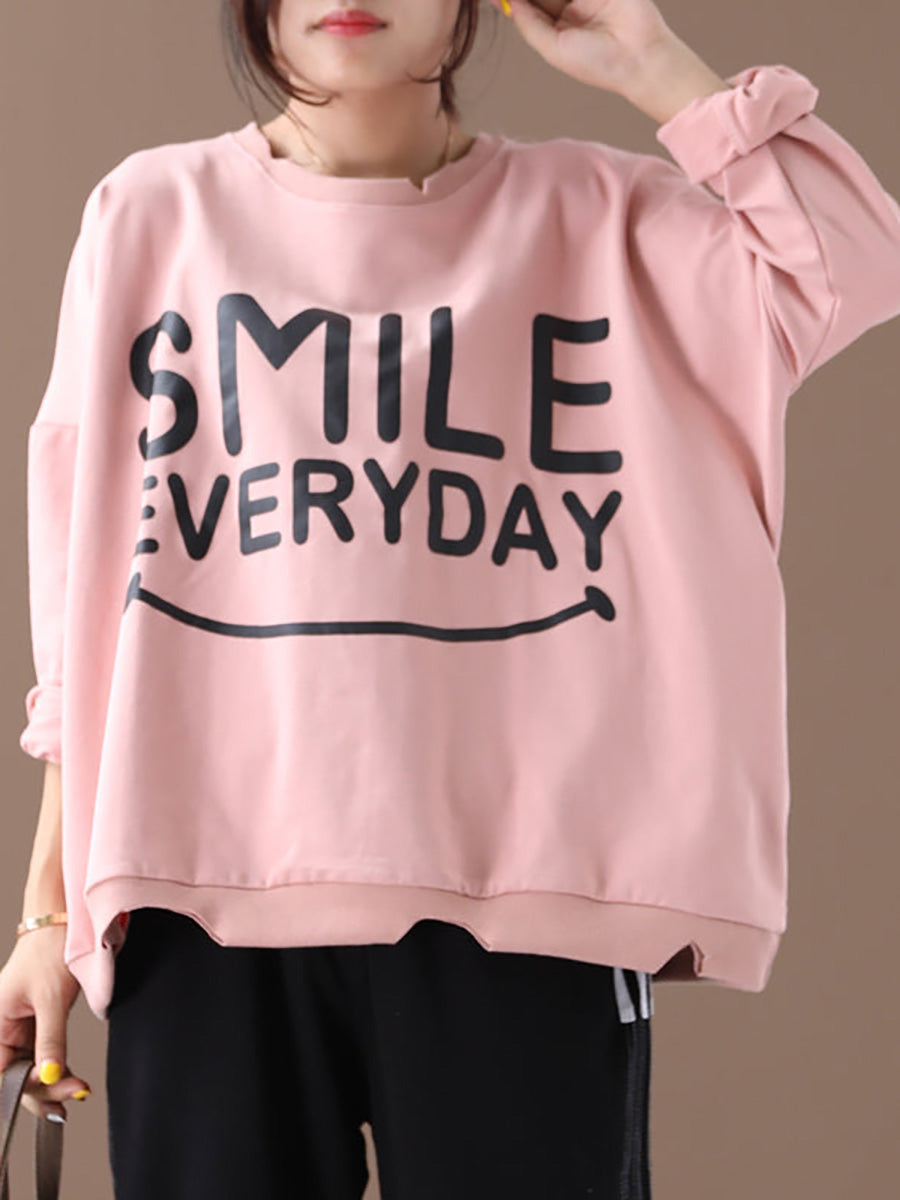 Handgefertigtes bedrucktes Sweatshirt aus 100 % Baumwolle in Übergröße