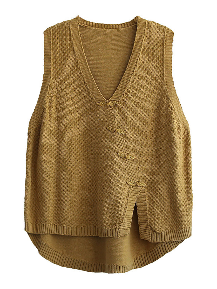 Übergröße Damen Strickweste mit Knopfleiste, Pullover