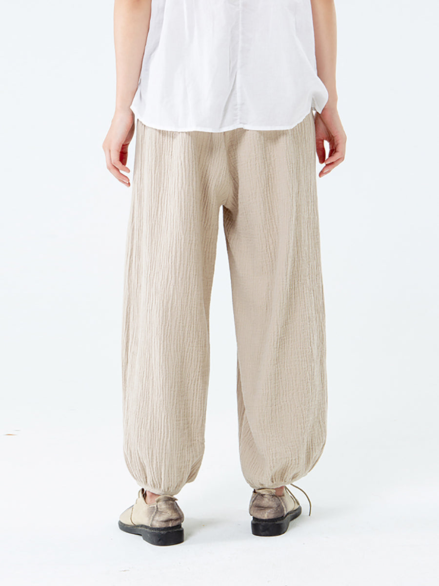 Große Größen: Hose aus Baumwollleinen mit Taschen