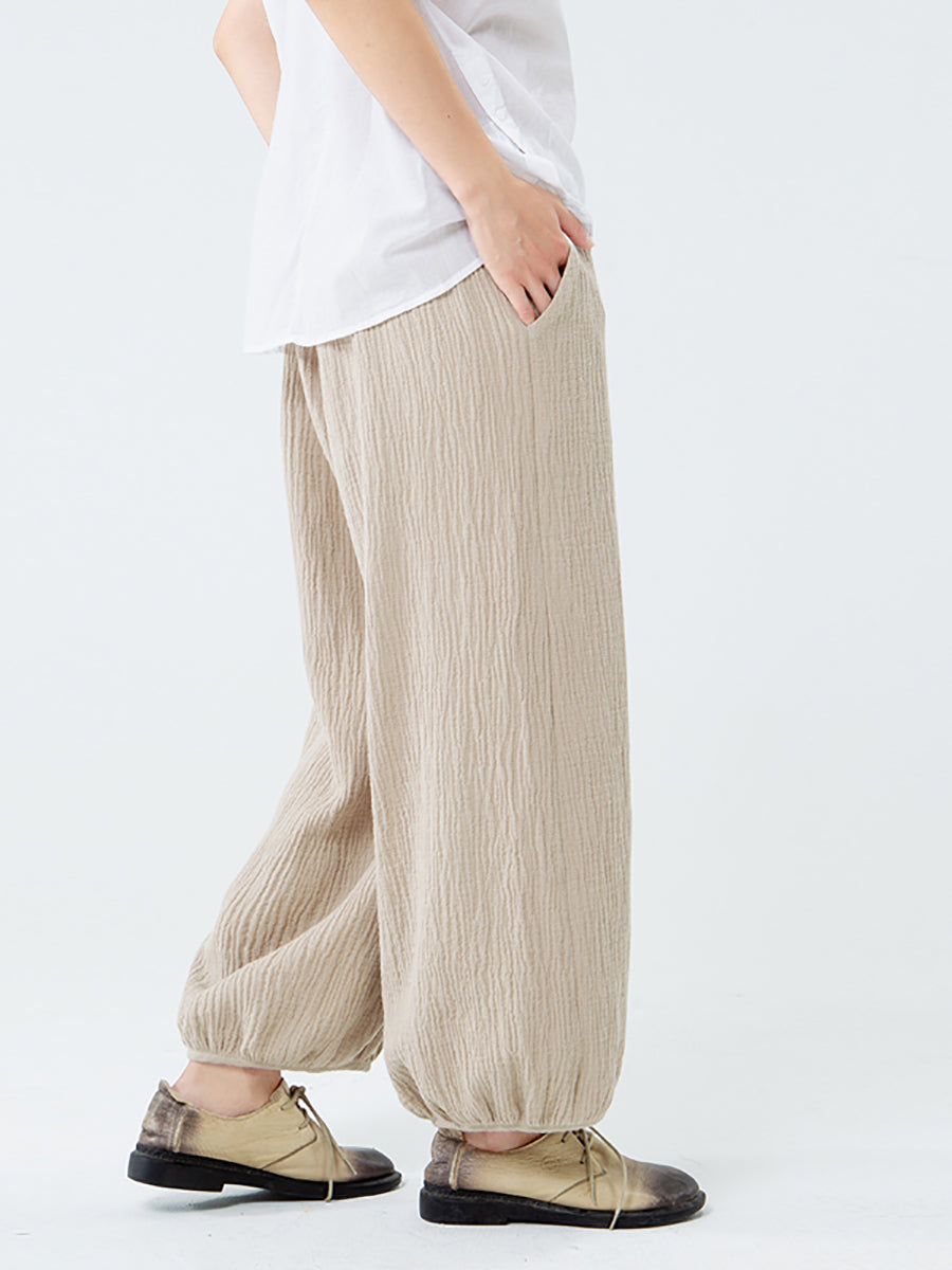 Große Größen: Hose aus Baumwollleinen mit Taschen