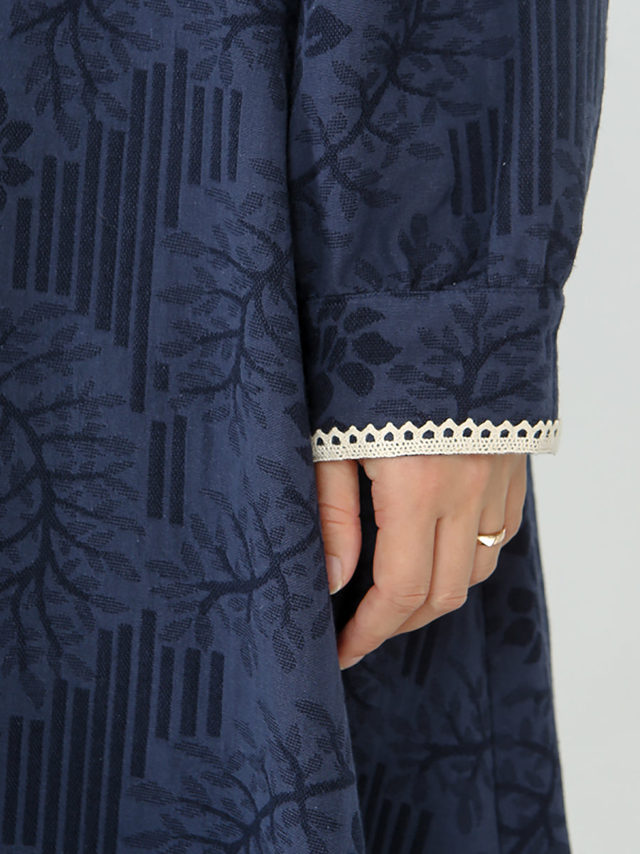 PLUS Größe - Patchwork Langarm Maxikleid für Damen