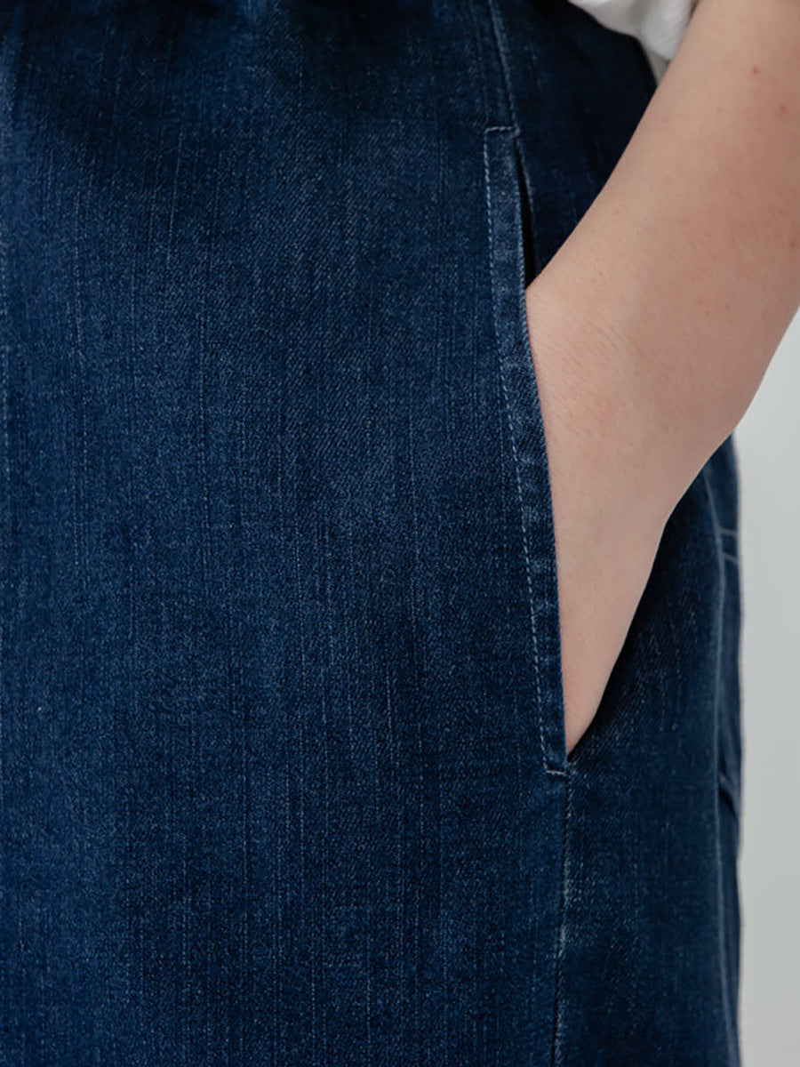 Übergröße - Damenhose mit Taschen, Quasten und geschlitztem Saum