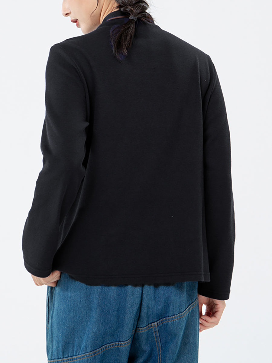Große Größen - Rollkragen-T-Shirt mit langen Ärmeln in Volltonfarbe für Damen