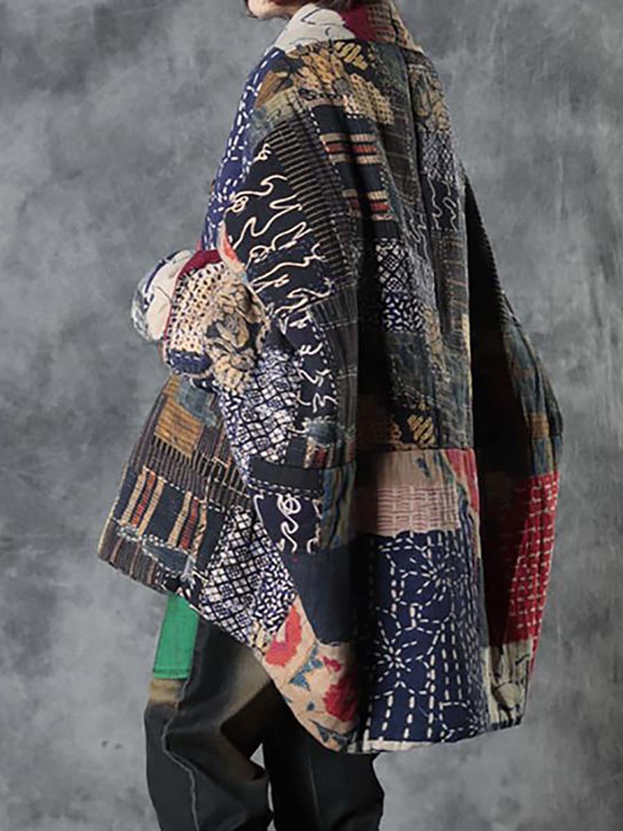 Übergröße - Warmer einreihiger Mantel mit Tasche für Damen
