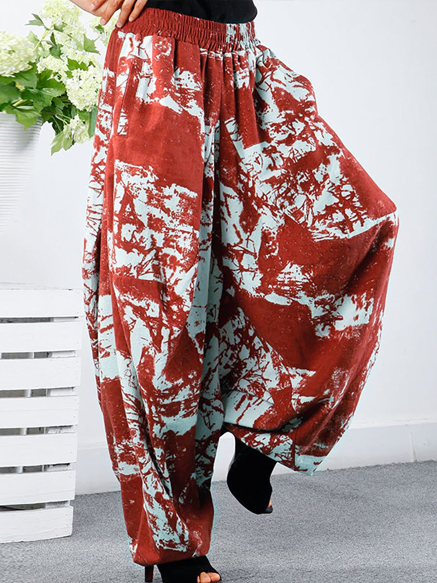 Bequeme Pumphose mit Retro-Print in Übergröße