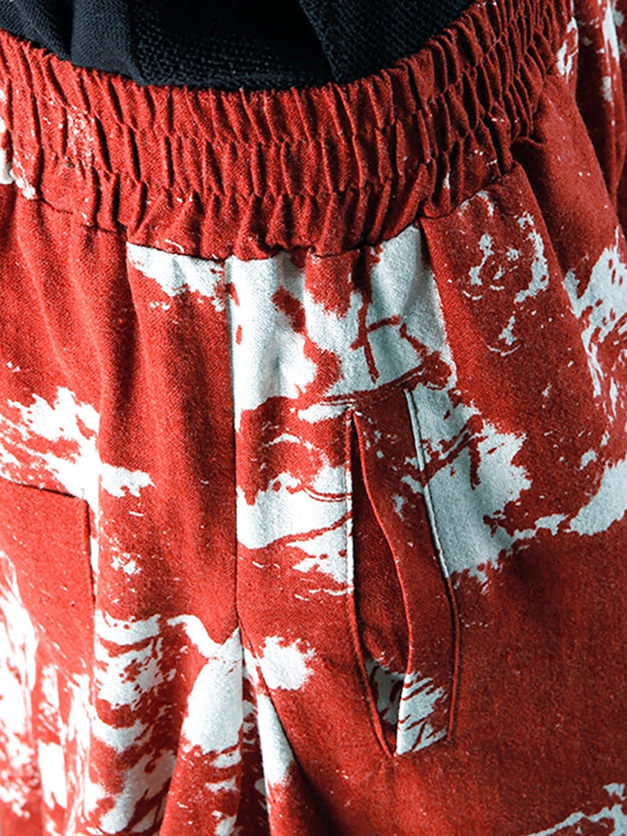 Bequeme Pumphose mit Retro-Print in Übergröße