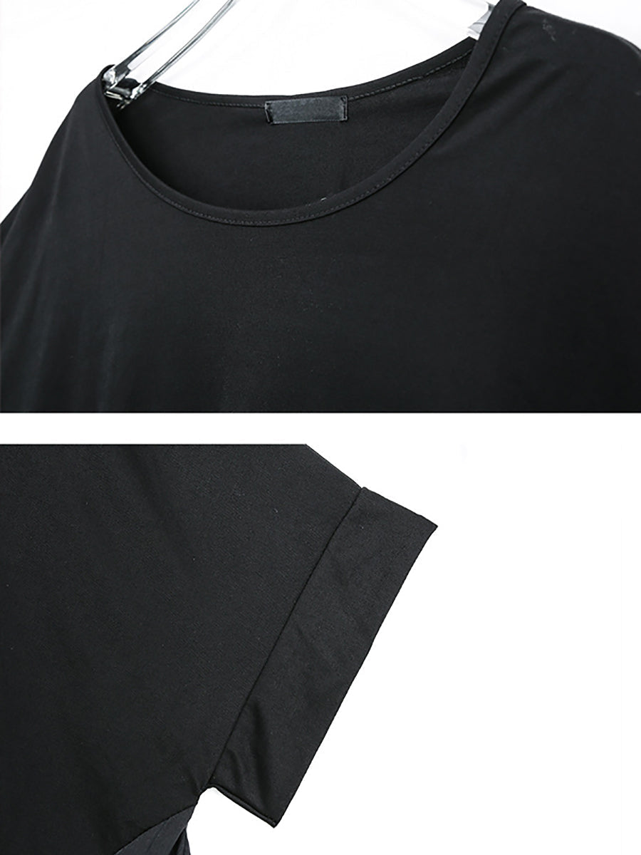 Große Größen - Lässiges, unregelmäßiges Sommer-Patchwork-T-Shirt