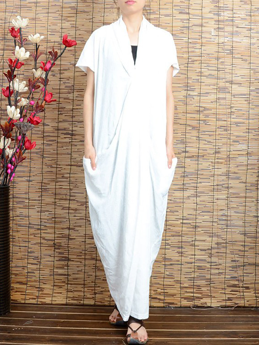 Sommerkleid aus Baumwollleinen für Damen in Übergröße