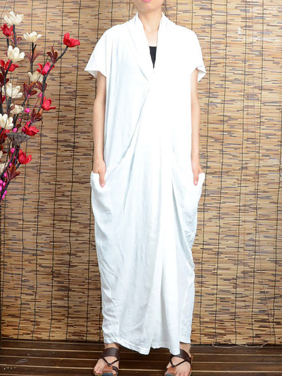 Sommerkleid aus Baumwollleinen für Damen in Übergröße